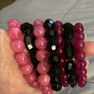 Black & Pink Bracelet set
